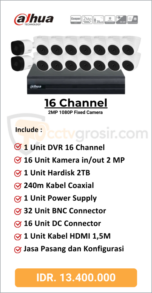 Paket Dahua 16 Channel Analog