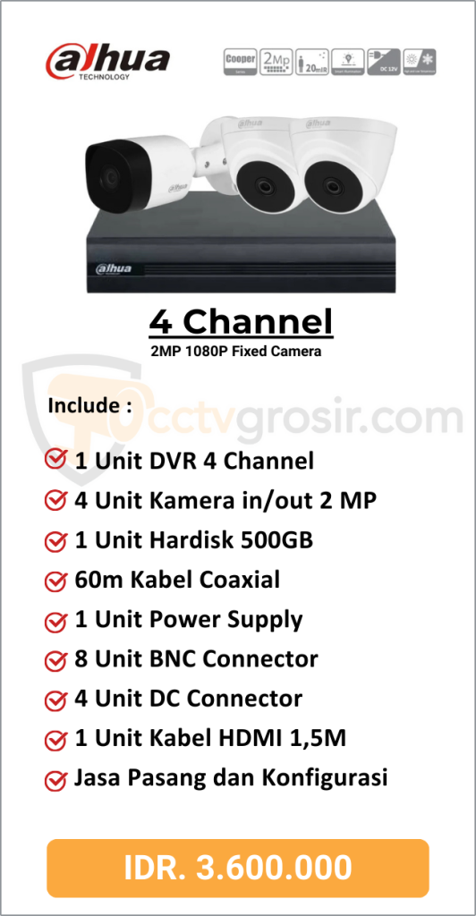 Paket Dahua 4 Channel Analog