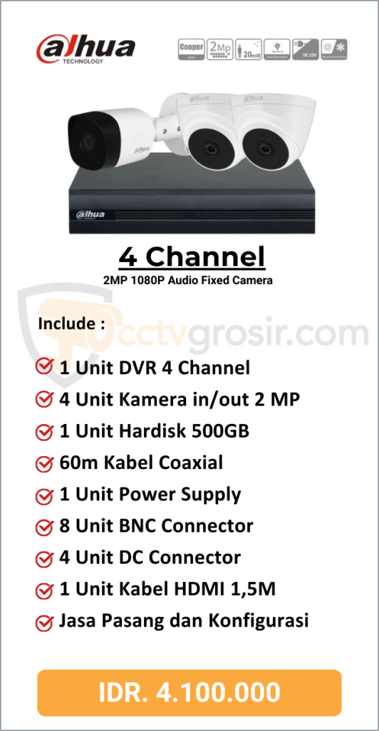 Paket Dahua 4 Channel Audio