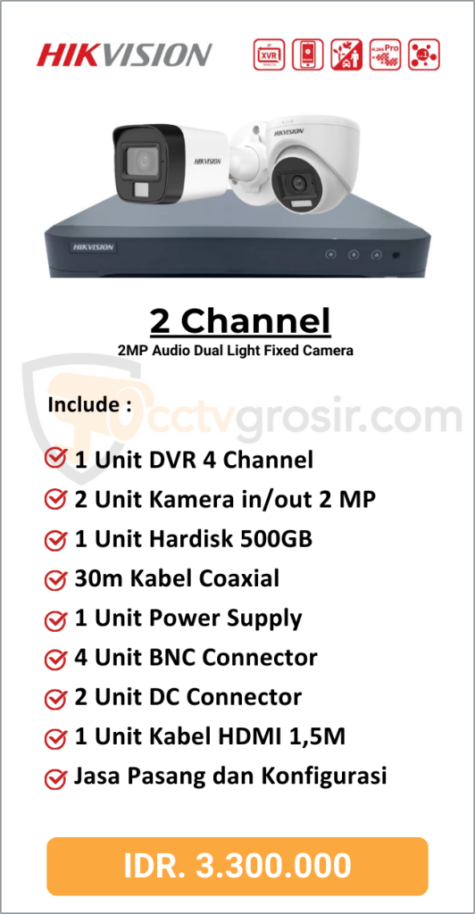 Paket Hikvision 2 Channel Audio