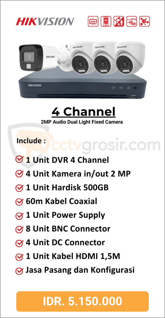 Paket Hikvision 4 Channel Audio