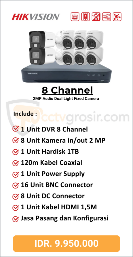 Paket Hikvision 8 Channel Audio