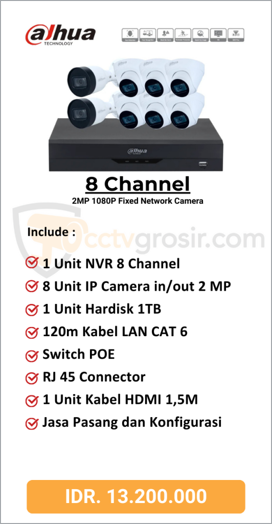 Paket Hikvision 8 Channel IPCAM
